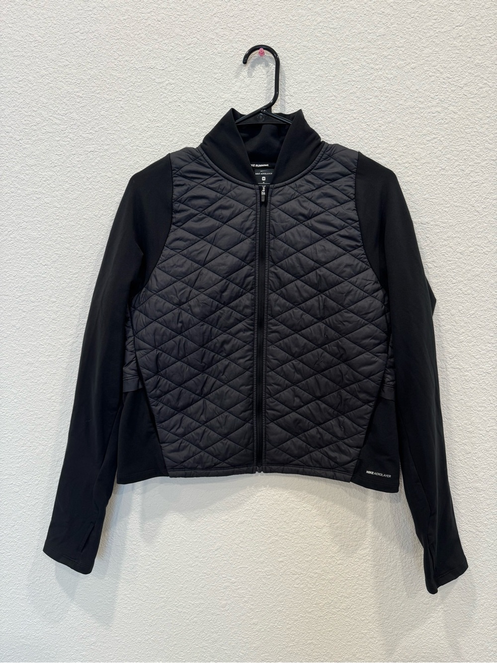 Nike AeroLayer Women’s Running Jacket Black Quilted Size M